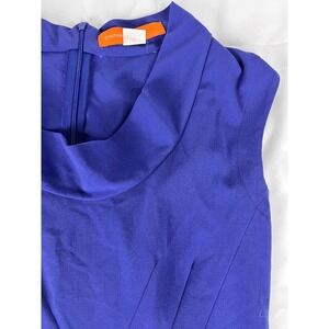 Cynthia Steffe Blue Sleeveless Sheath Dress Cowl Neck‎ Career Cocktail
